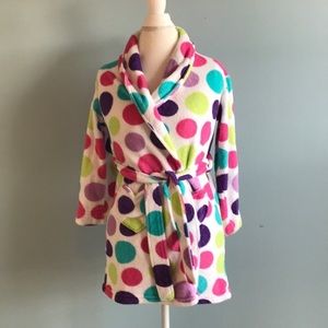 Xhileration: Fleece fuzzy kids polka dot bathrobe